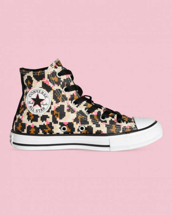 Converse Chuck Taylor All Star Animal Print Sneakers High Sort | CV-593OED