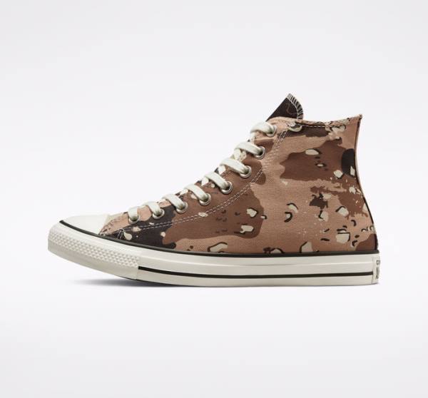 Converse Chuck Taylor All Star Archive Camo Sneakers High Brune Sort | CV-698HFV