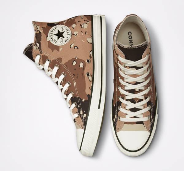 Converse Chuck Taylor All Star Archive Camo Sneakers High Brune Sort | CV-698HFV