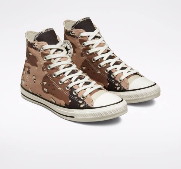 Converse Chuck Taylor All Star Archive Camo Sneakers High Brune Sort | CV-698HFV