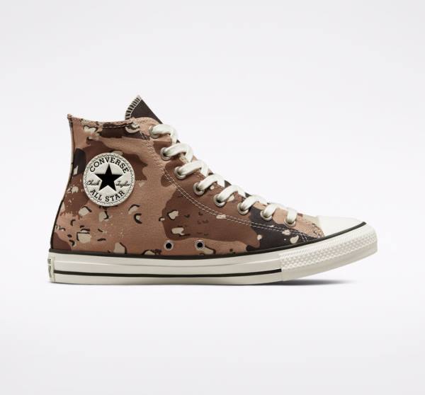 Converse Chuck Taylor All Star Archive Camo Sneakers High Brune Sort | CV-698HFV