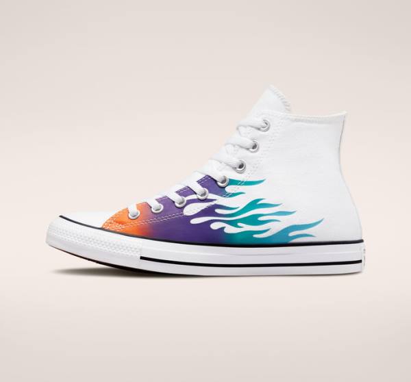 Converse Chuck Taylor All Star Archive Prints Sneakers High Hvide Blå Turkis | CV-243MDO