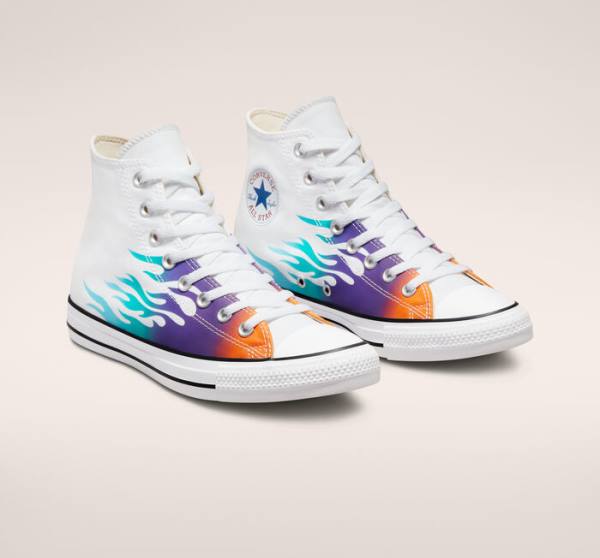 Converse Chuck Taylor All Star Archive Prints Sneakers High Hvide Blå Turkis | CV-243MDO