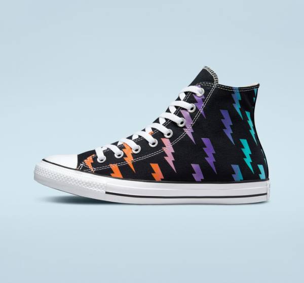 Converse Chuck Taylor All Star Archive Prints Sneakers High Sort Blå Turkis | CV-591KXP