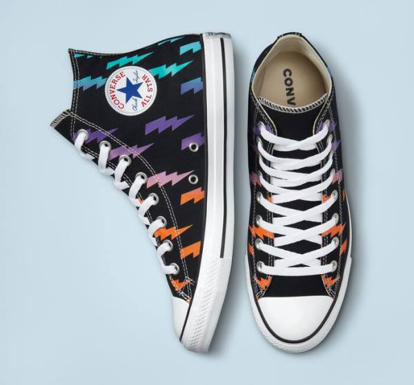 Converse Chuck Taylor All Star Archive Prints Sneakers High Sort Blå Turkis | CV-591KXP