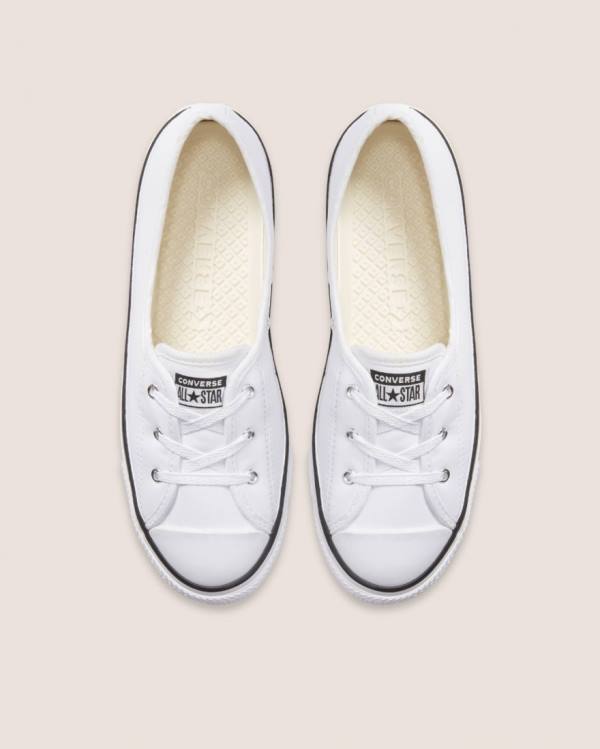 Converse Chuck Taylor All Star Ballet Blonder Faux Læder Slip Sneakers Low Hvide | CV-431UNT