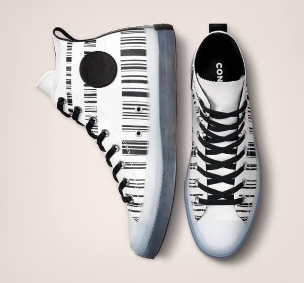 Converse Chuck Taylor All Star CX Translucent Barcode Sneakers High Hvide Sort | CV-217TXV