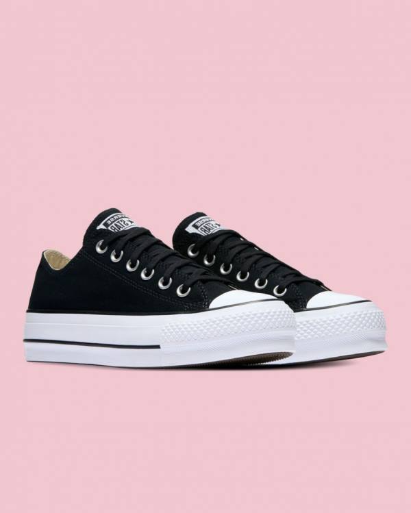 Converse Chuck Taylor All Star Canvas Lift Sneakers Low Sort | CV-814QKL