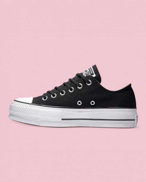 Converse Chuck Taylor All Star Canvas Lift Sneakers Low Sort | CV-814QKL