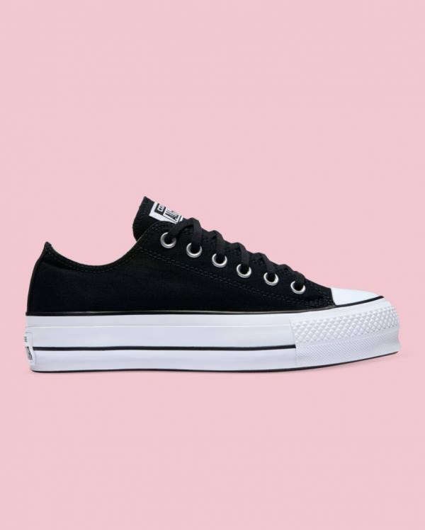 Converse Chuck Taylor All Star Canvas Lift Sneakers Low Sort | CV-814QKL