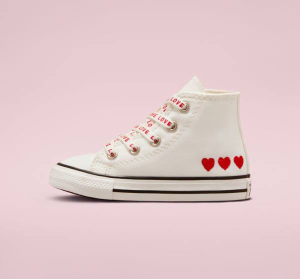 Converse Chuck Taylor All Star Crafted with Love Sneakers High Hvide Rød | CV-571OWC