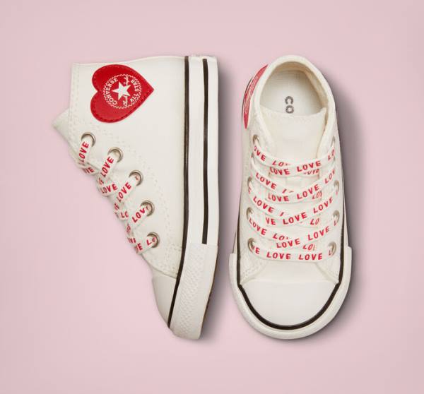 Converse Chuck Taylor All Star Crafted with Love Sneakers High Hvide Rød | CV-571OWC