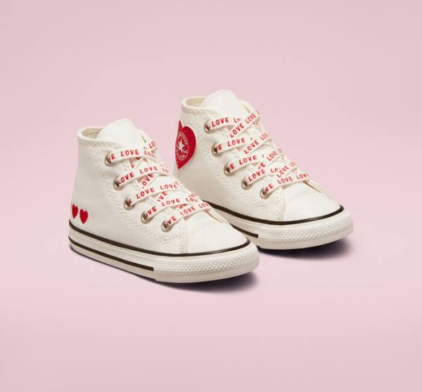 Converse Chuck Taylor All Star Crafted with Love Sneakers High Hvide Rød | CV-571OWC