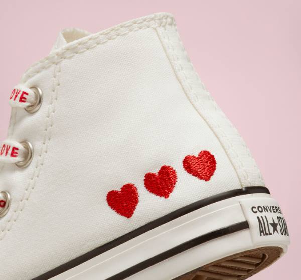 Converse Chuck Taylor All Star Crafted with Love Sneakers High Hvide Rød | CV-571OWC