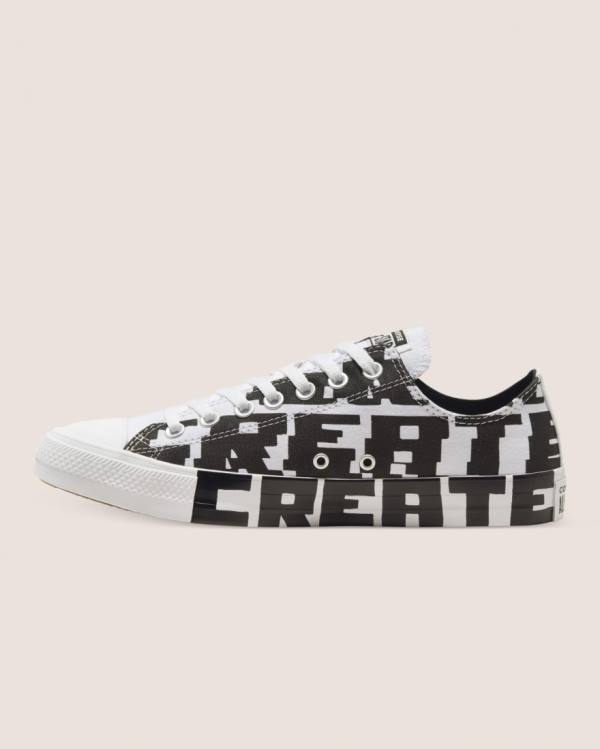 Converse Chuck Taylor All Star Create Future Sneakers Low Sort Hvide | CV-673ADJ