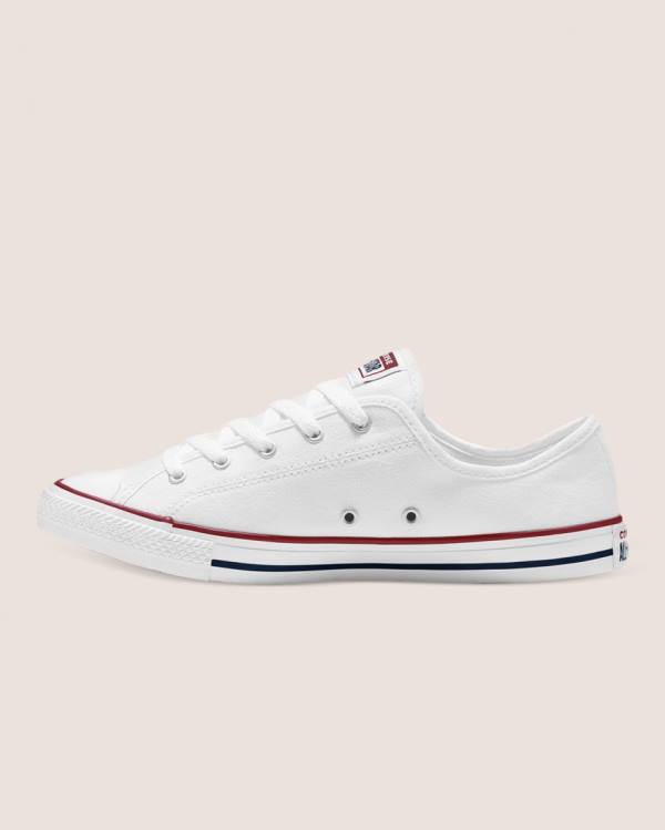 Converse Chuck Taylor All Star Dainty Basic Canvas Sneakers Low Hvide | CV-418QLU