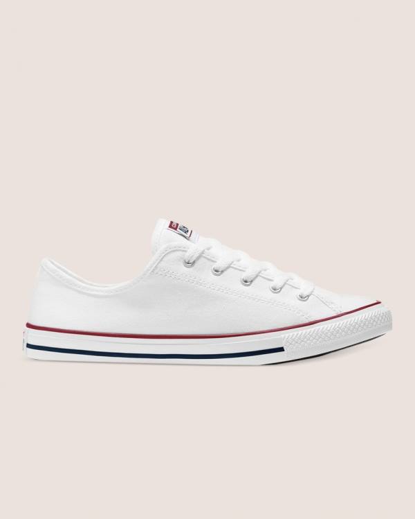 Converse Chuck Taylor All Star Dainty Basic Canvas Sneakers Low Hvide | CV-418QLU