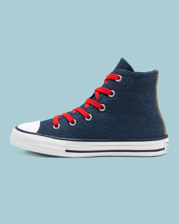 Converse Chuck Taylor All Star Denim Reverse Twill Sneakers High Blå | CV-247SDI