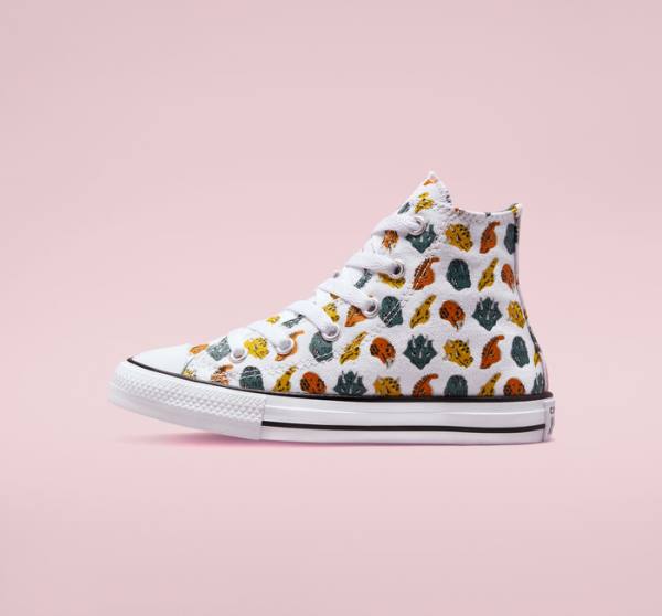 Converse Chuck Taylor All Star Dino Daze Sneakers High Hvide Dyb Grøn Sort | CV-745CLW