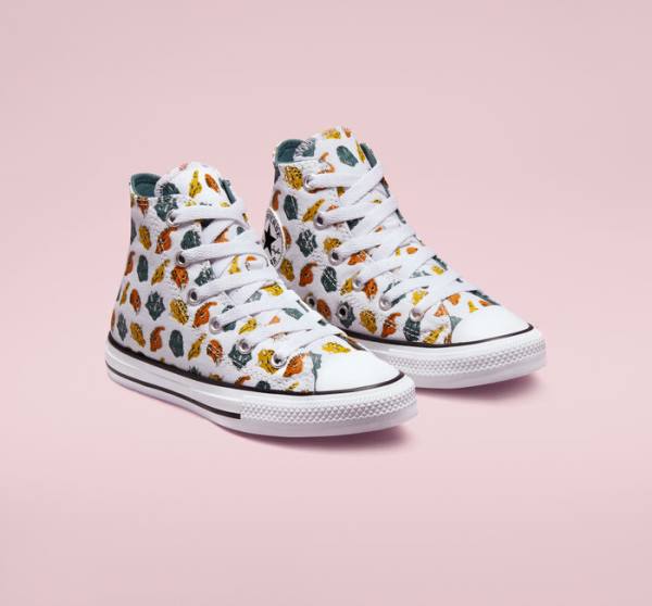 Converse Chuck Taylor All Star Dino Daze Sneakers High Hvide Dyb Grøn Sort | CV-745CLW