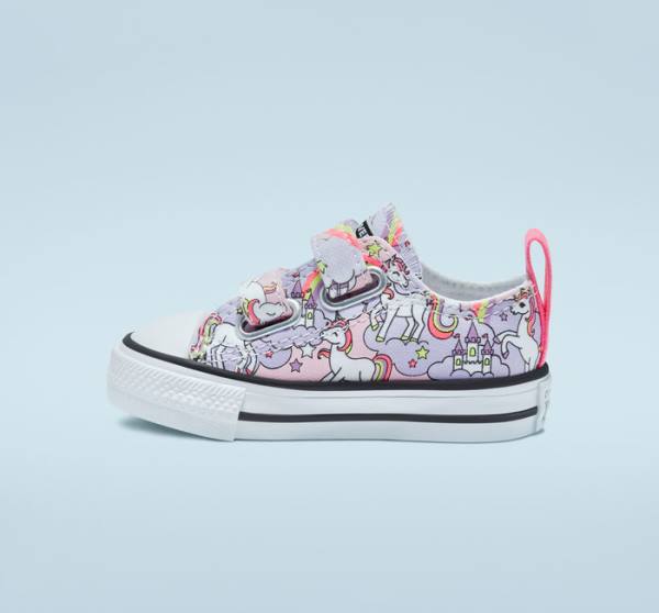 Converse Chuck Taylor All Star Easy-On Neon Unicorn Sneakers Low Lyserød Flerfarvede Hvide | CV-364WOB