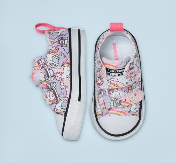 Converse Chuck Taylor All Star Easy-On Neon Unicorn Sneakers Low Lyserød Flerfarvede Hvide | CV-364WOB