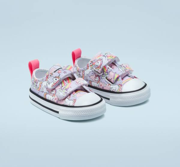 Converse Chuck Taylor All Star Easy-On Neon Unicorn Sneakers Low Lyserød Flerfarvede Hvide | CV-364WOB