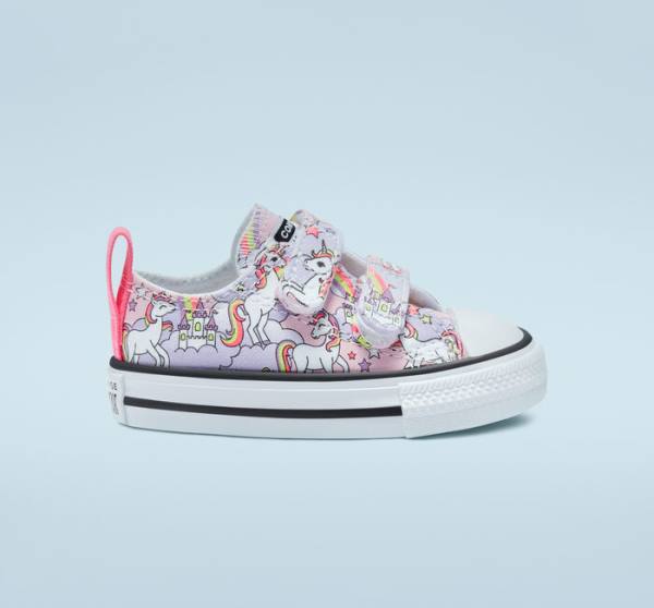 Converse Chuck Taylor All Star Easy-On Neon Unicorn Sneakers Low Lyserød Flerfarvede Hvide | CV-364WOB