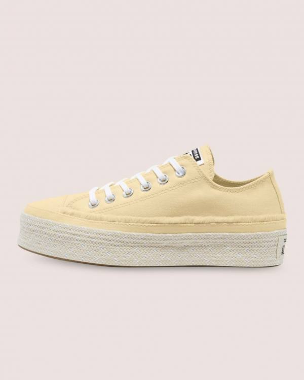 Converse Chuck Taylor All Star Espadrillos Platform Sneakers Low Beige | CV-684EQO