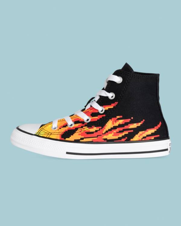 Converse Chuck Taylor All Star Flame Print Sneakers High Sort | CV-041AOY