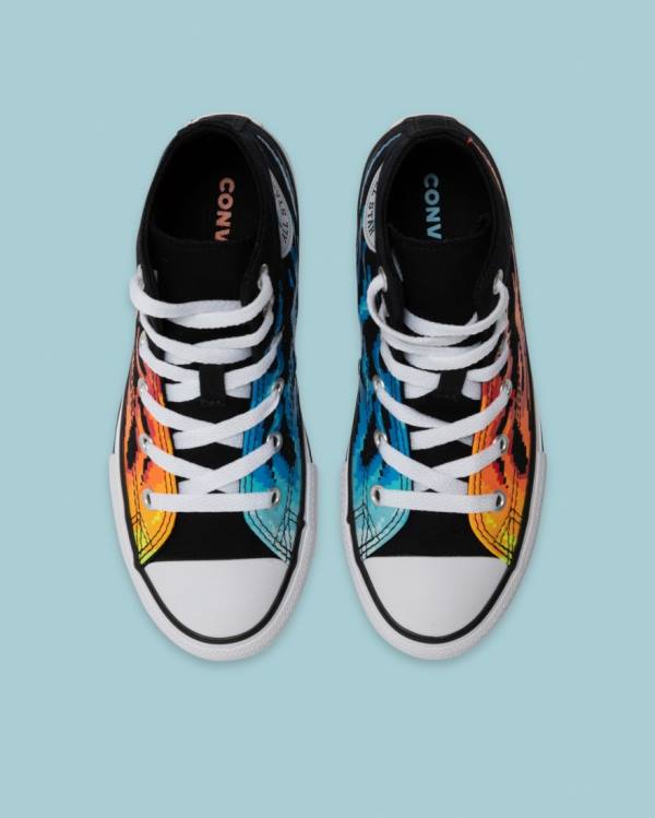 Converse Chuck Taylor All Star Flame Print Sneakers High Sort | CV-041AOY