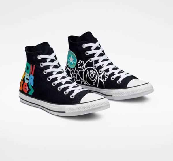 Converse Chuck Taylor All Star Floral Sneakers High Sort Hvide Lyse | CV-278GTF