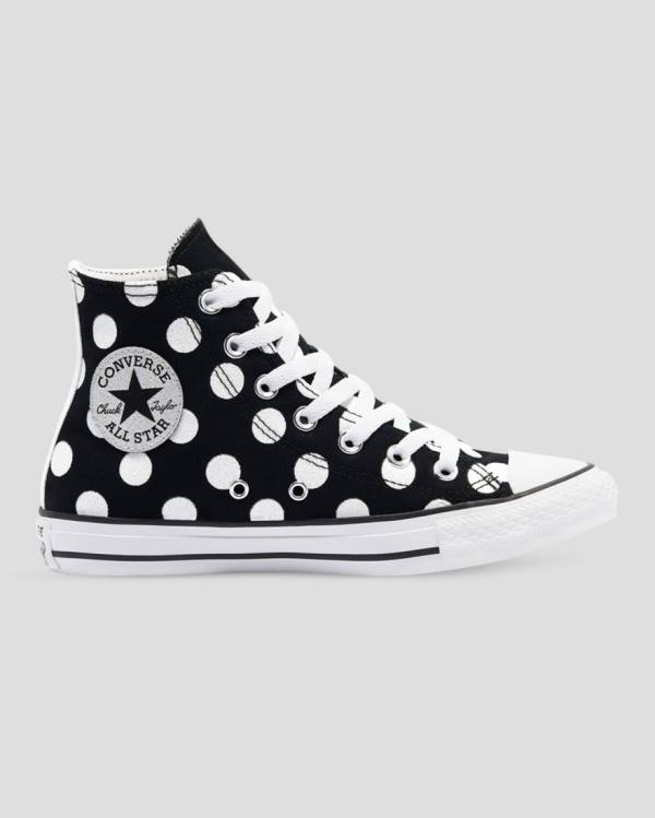 Converse Chuck Taylor All Star Glitter Shine Sneakers High Sort | CV-964ISZ