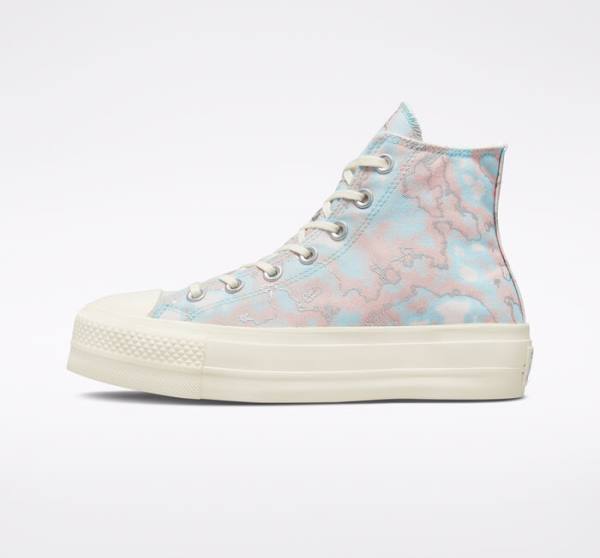 Converse Chuck Taylor All Star Lift Platform Marble Sneakers High Sølv | CV-073IML