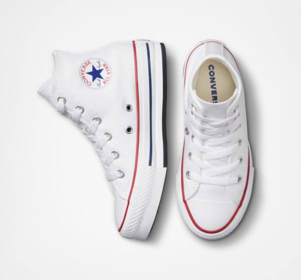 Converse Chuck Taylor All Star Lift Platform Sneakers High Hvide Mørkerød Mørkeblå | CV-104OEV