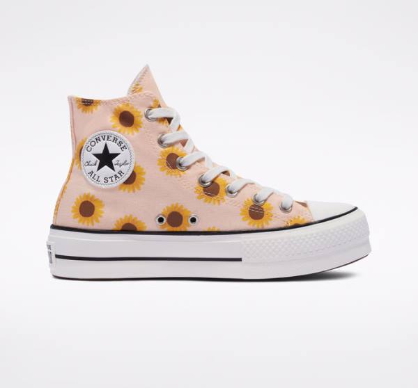 Converse Chuck Taylor All Star Lift Platform Summer Spirit Sneakers High Rød Hvide | CV-178ZLI