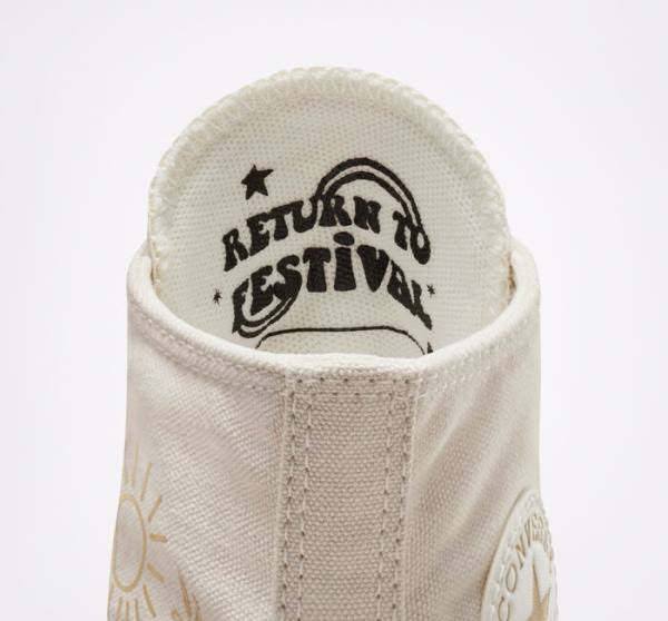 Converse Chuck Taylor All Star Lift Platform Golden Elements Sneakers High Brune Lyseguld | CV-241ARE