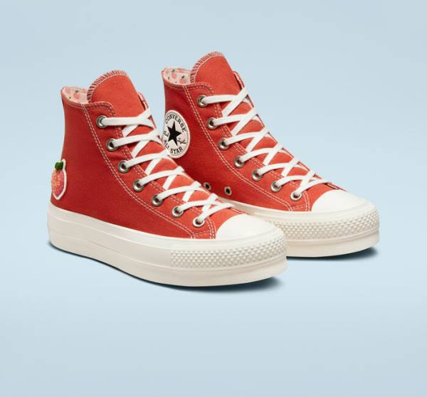 Converse Chuck Taylor All Star Lift Platform Peaches Sneakers High Orange Sort | CV-421GSW