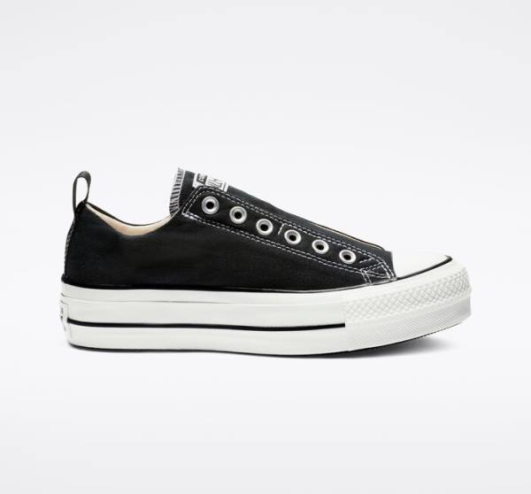 Converse Chuck Taylor All Star Lift Platform Slip Sneakers Low Sort Hvide | CV-480JFU