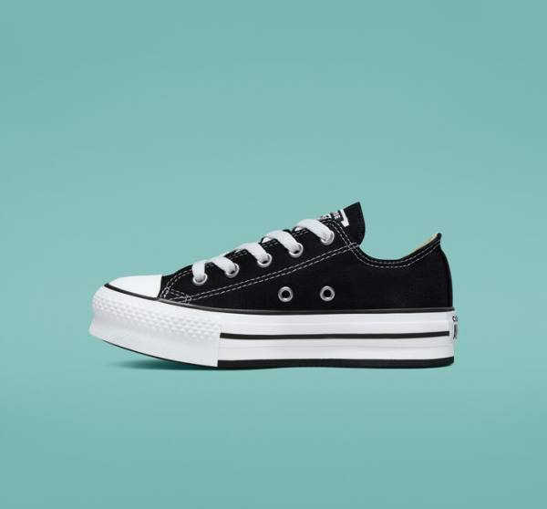 Converse Chuck Taylor All Star Lift Platform Sneakers Low Sort Hvide | CV-489WTB