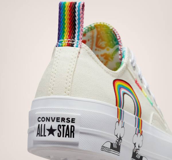 Converse Chuck Taylor All Star Lift Platform Pride Sneakers Low Rød | CV-524DFK