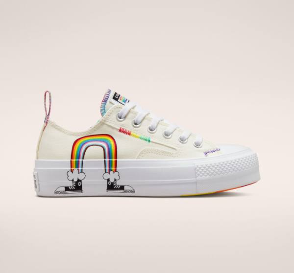 Converse Chuck Taylor All Star Lift Platform Pride Sneakers Low Rød | CV-524DFK