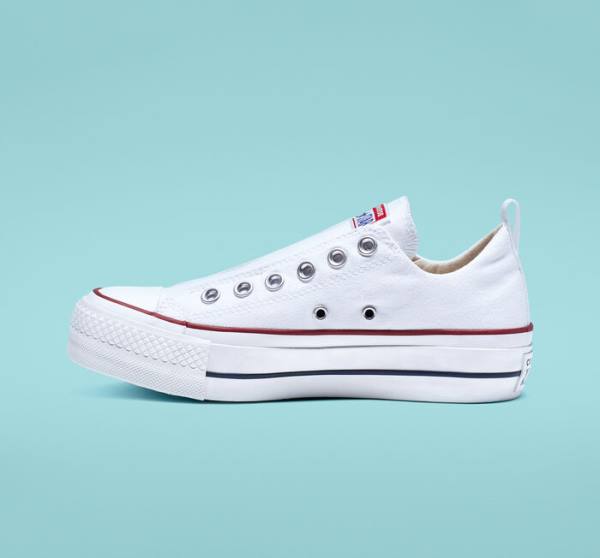 Converse Chuck Taylor All Star Lift Platform Slip Sneakers Low Hvide Rød Blå | CV-860CSK