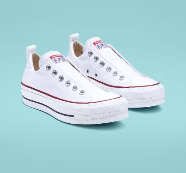 Converse Chuck Taylor All Star Lift Platform Slip Sneakers Low Hvide Rød Blå | CV-860CSK