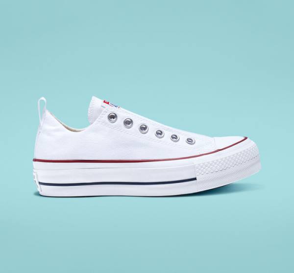 Converse Chuck Taylor All Star Lift Platform Slip Sneakers Low Hvide Rød Blå | CV-860CSK