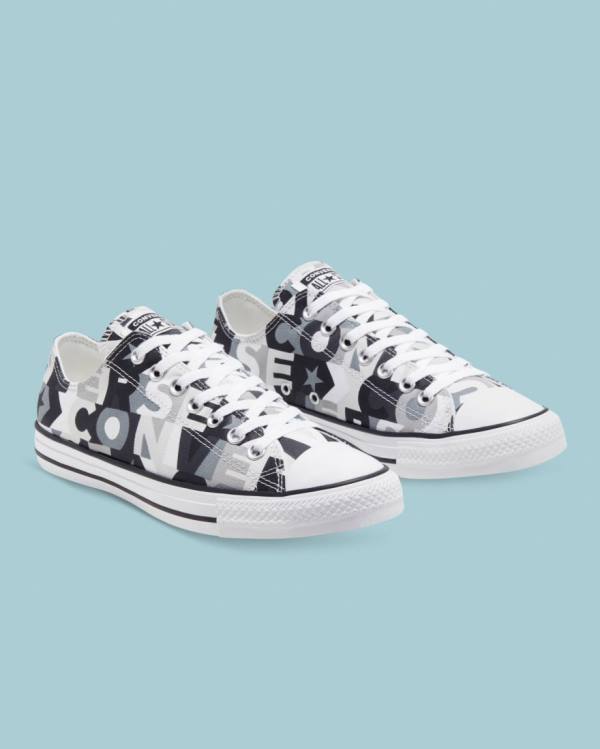 Converse Chuck Taylor All Star Logo Print Sneakers Low Sort | CV-297EGQ