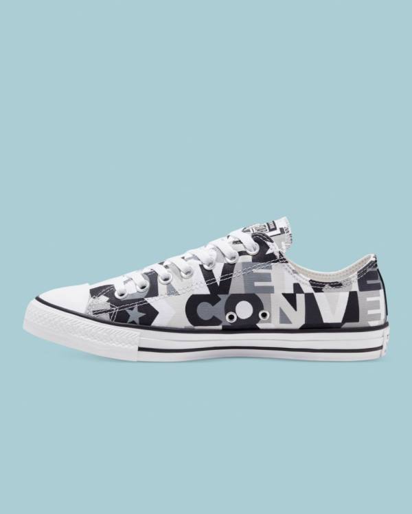 Converse Chuck Taylor All Star Logo Print Sneakers Low Sort | CV-297EGQ