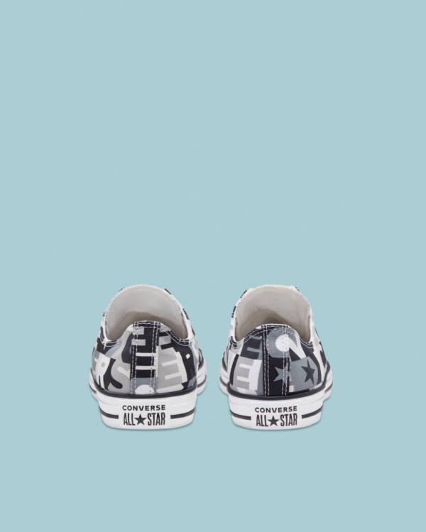 Converse Chuck Taylor All Star Logo Print Sneakers Low Sort | CV-297EGQ