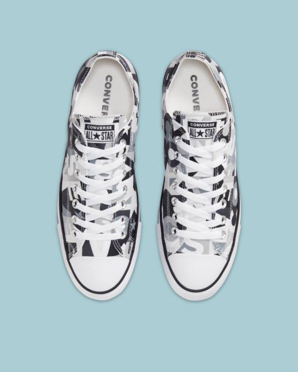 Converse Chuck Taylor All Star Logo Print Sneakers Low Sort | CV-297EGQ