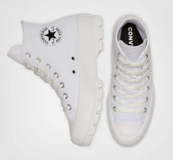 Converse Chuck Taylor All Star Lugged Sneakers High Hvide Sort Hvide | CV-152ZQL